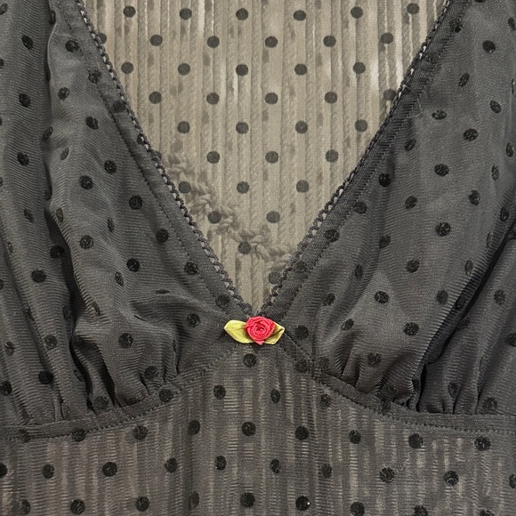 Motel Geni Mini Dress in Polka Black Flock - Picture 6 of 14